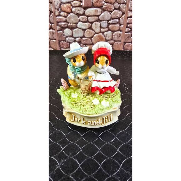 Priscilla Hillman Jack & Jill Musical Gift World Gorham Mouse Japan Figures 1983 - Picture 1 of 9